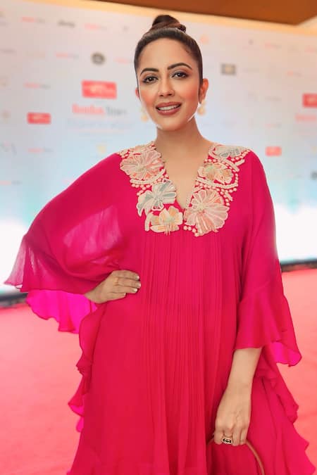 Anu Pellakuru Petunia Bloom Embroidered Kaftan Tunic With Sharara Pant 