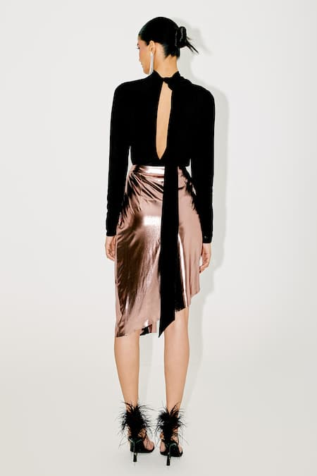 Tisharth by Shivani Embellished Top & Draped Skirt Set 