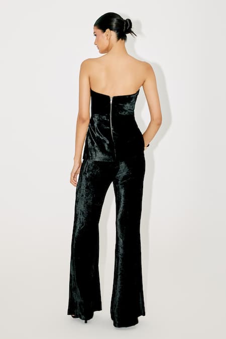 Tisharth by Shivani Velvet Corset & Flared Pant Set 