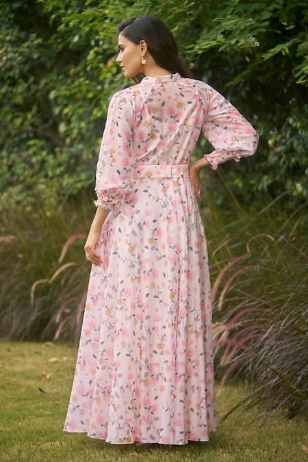 AMRIN KHAN Blush Floral One Piece Dress 