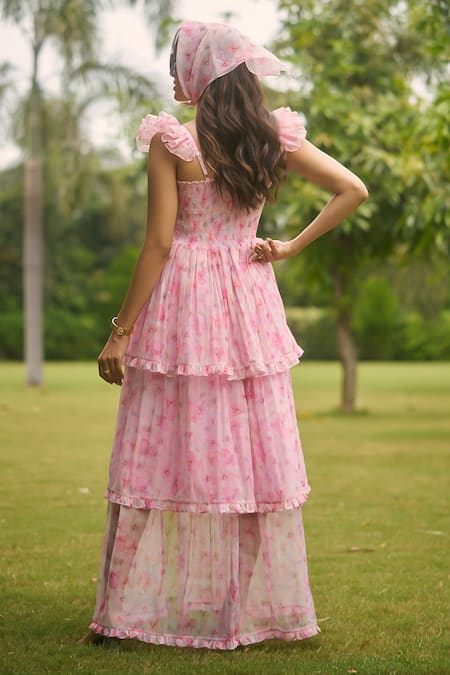 AMRIN KHAN Baby Pink One Piece Dress 