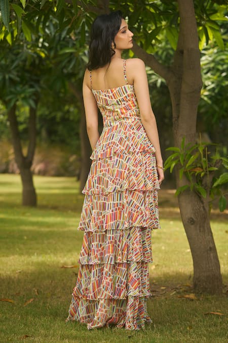 AMRIN KHAN Multi Stripe Onepiece Dress 