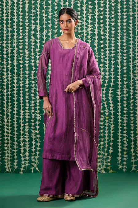 Cupid Cotton Aarha Resham Embroidered Kurta & Pant Set 