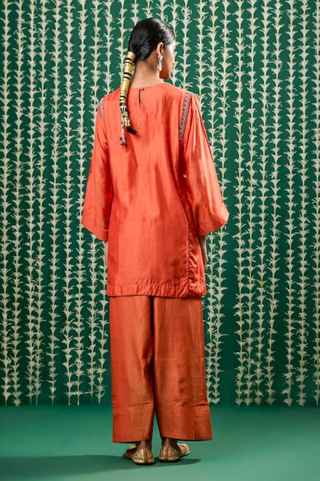 Cupid Cotton Sharini Resham Embroidered Kurta & Pant Set 