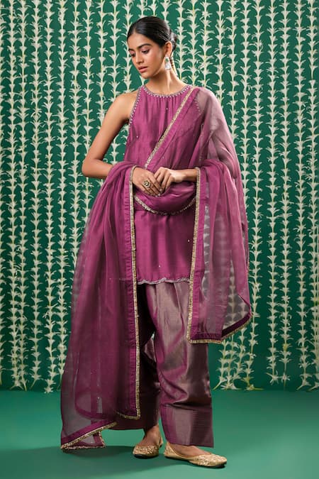 Cupid Cotton Pitta Resham Sequin Embroidered Kurta Pant Dupatta 