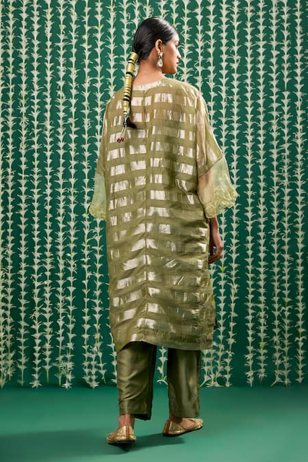 Cupid Cotton Mahira Pitta Embroidered Kurta & Pant Set 