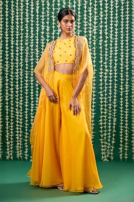 Cupid Cotton Riva Embroidered Cape Sharara Set 