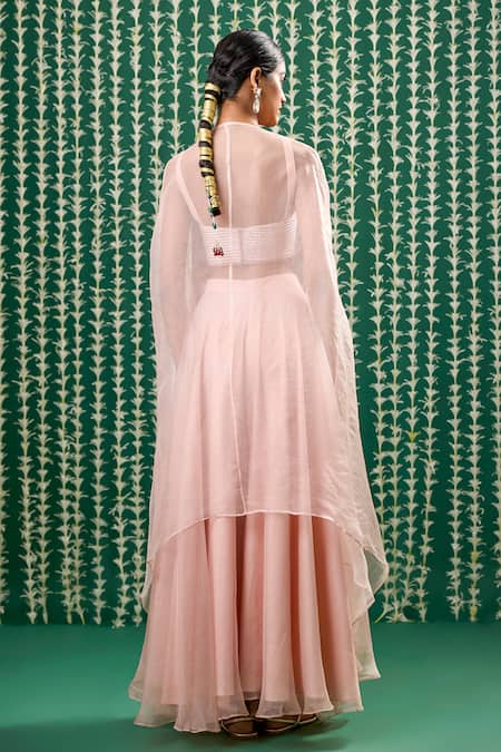 Cupid Cotton Dhara Zardozi Embroidered Cape Sharara Set 