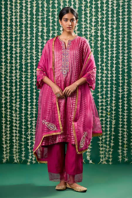 Cupid Cotton Yashvi Striped Pattern Kurta Set 