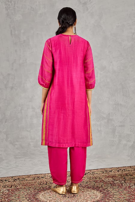 Shivani Bhargava Block Print & Hand Embroidered Kurta 