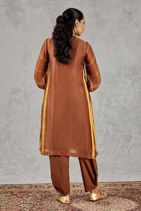 Shivani Bhargava Block Print & Hand Embroidered Kurta Set 