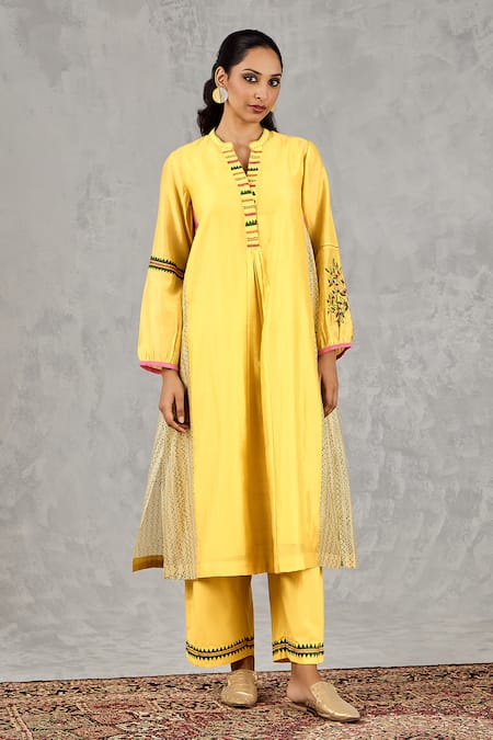Shivani Bhargava Block Print & Hand Embroidered Kurta 