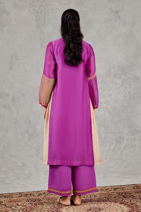 Shivani Bhargava Block Print & Hand Embroidered Kurta Set 