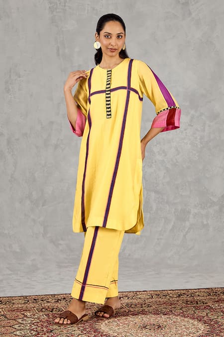 Shivani Bhargava Block Print & Hand Embroidered Kurta 