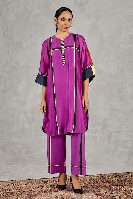 Shivani Bhargava Block Print & Hand Embroidered Kurta 