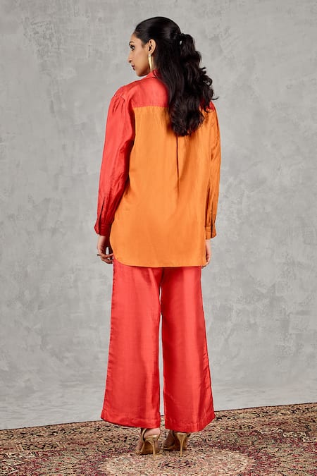 Shivani Bhargava Color Block Hand Embroidered Shirt 