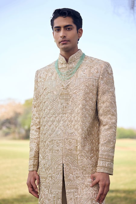 Mukti And Kavith Casa The Pastel Vault Embroidered Sherwani Set