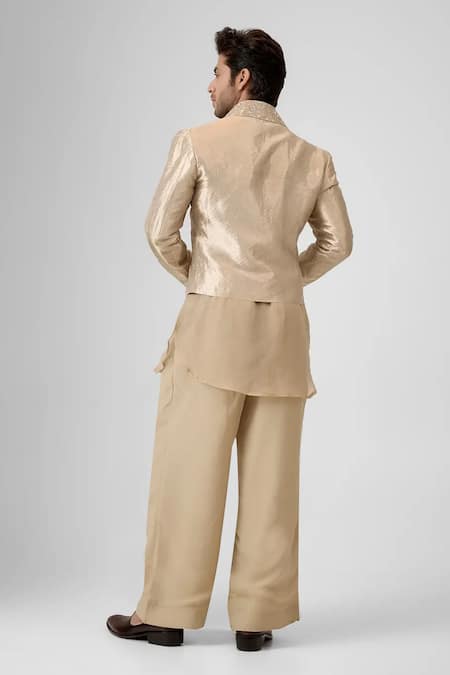 Mukti And Kavith Casa Embroidered Jacket Kurta Set 