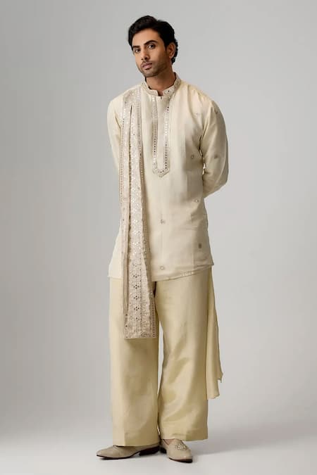 Mukti And Kavith Casa Jacquard Embroidered Kurta & Palazzo Set 