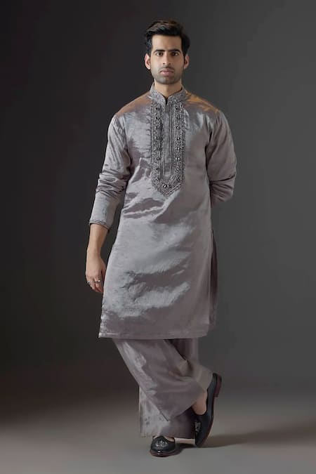 Mukti And Kavith Casa Chanderi Embroidered Kurta & Palazzo Set 