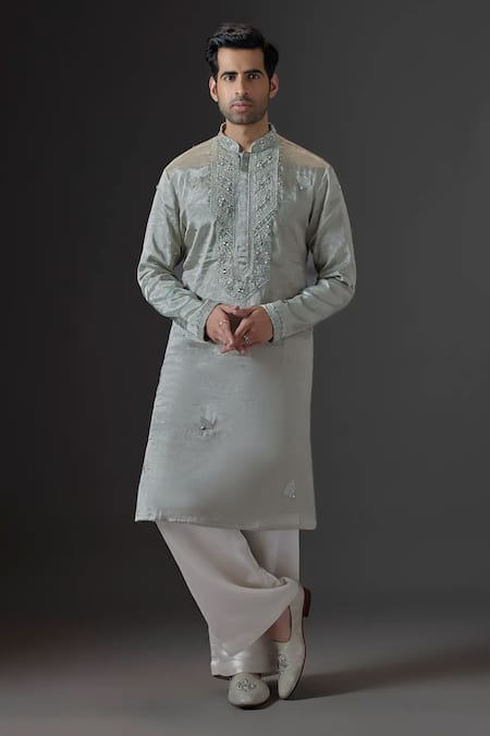 Mukti And Kavith Casa Chanderi Embroidered Kurta & Palazzo Set 
