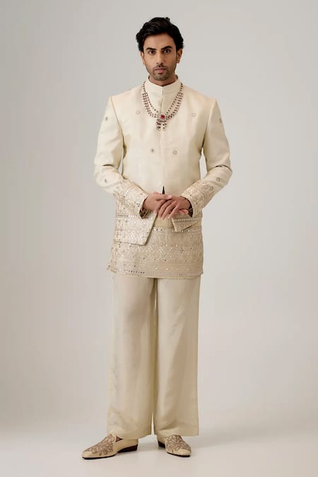 Mukti And Kavith Casa The Maharaja Jacquard Bandhgala Set 