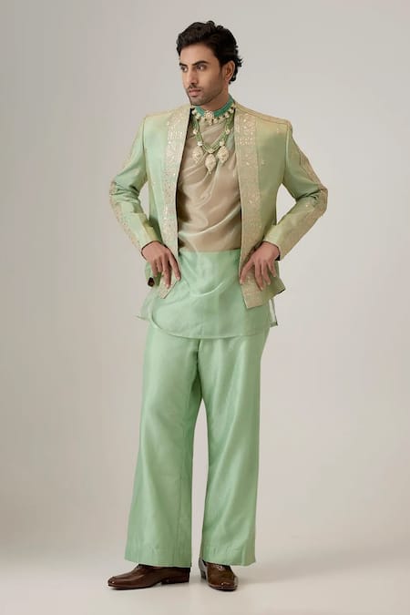 Mukti And Kavith Casa The Verdant Bloom Embroidered Bandhgala Set 