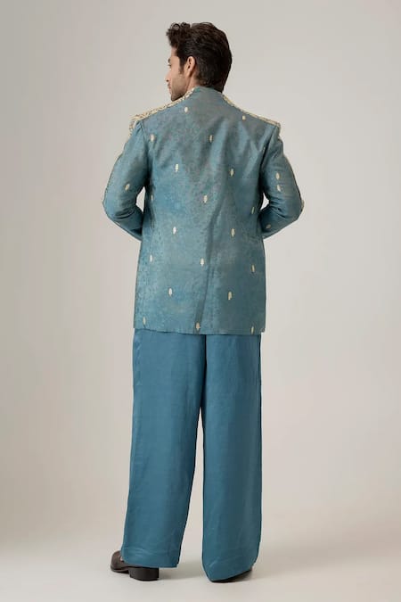 Mukti And Kavith Casa The Regal Booti Embroidered Bandhgala Set 