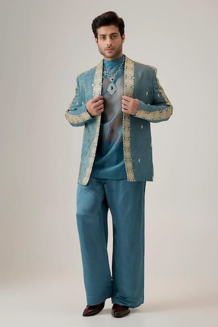 Mukti And Kavith Casa The Regal Booti Embroidered Bandhgala Set 