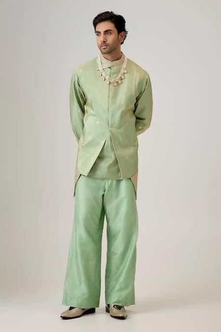 Mukti And Kavith Casa The Emerald Oasis Embroidered Kurta & Palazzo Set