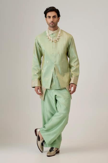 Mukti And Kavith Casa The Emerald Oasis Embroidered Kurta & Palazzo Set