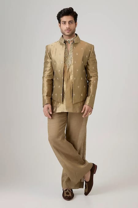 Mukti And Kavith Casa The Heirloom Embroidered Bandhgala Set 