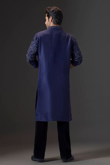 Mukti And Kavith Casa Midnight Bloom Embroidered Kurta & Palazzo Set 