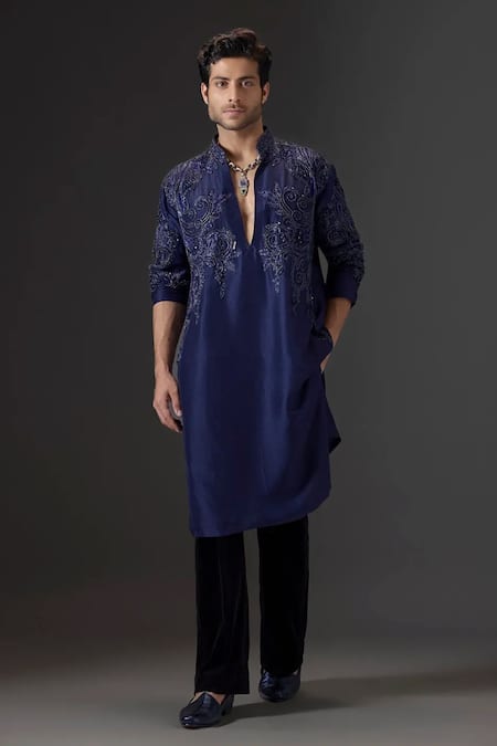 Mukti And Kavith Casa Midnight Bloom Embroidered Kurta & Palazzo Set 