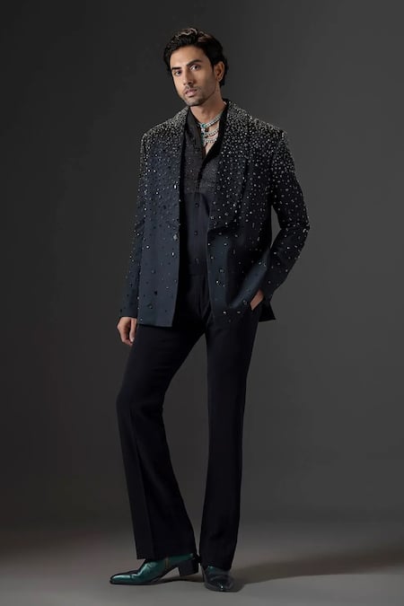 Mukti And Kavith Casa Noir Stellar Studded Stellar Studded Tuxedo Set 