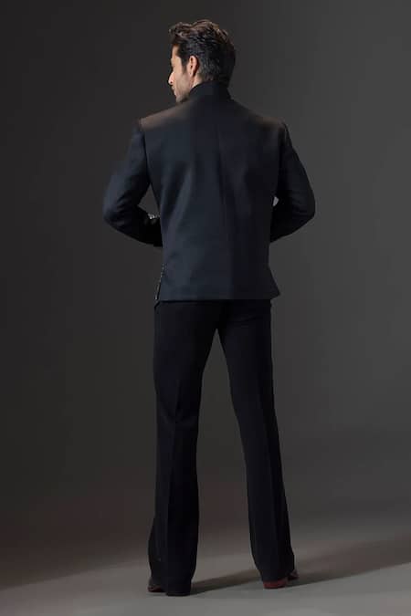 Mukti And Kavith Casa Noir Prism Prism Pattern Bandhgala Set 