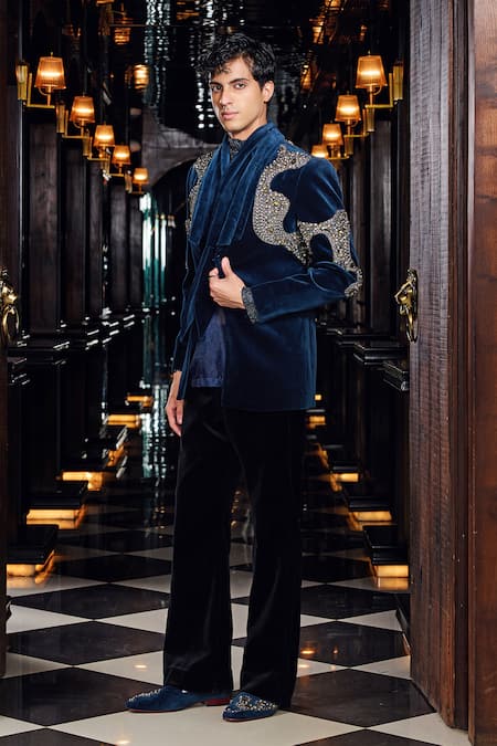 Mukti And Kavith Casa Embellished Tuxedo Pant Set 