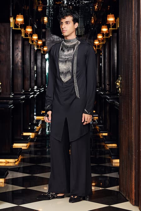 Mukti And Kavith Casa Midnight Embroidered Kurta & Palazzo Set 