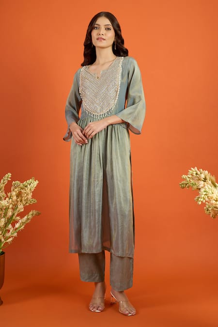 Naintara Bajaj Yoke Embroidered Anarkali With Pant 