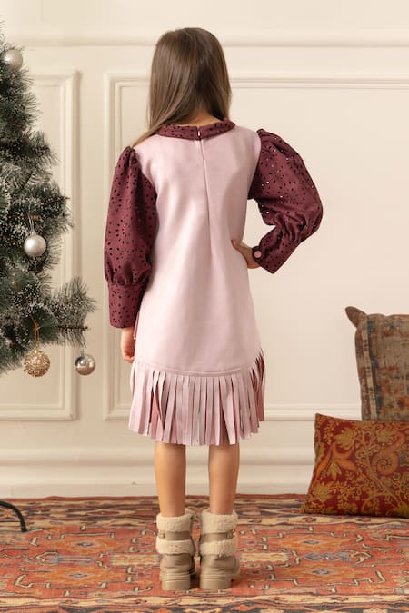 Risa Dreamworld Rose Suede Fringe Dress