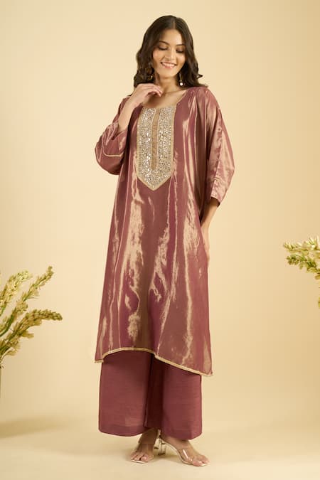 Naintara Bajaj Organza Shimmer Kurta & Palazzo Set 