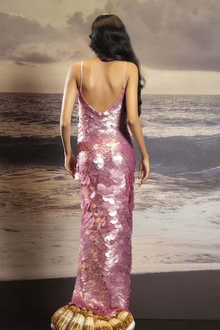 Asra Sequin Hand Embroidered Sequin Maxi Dress 