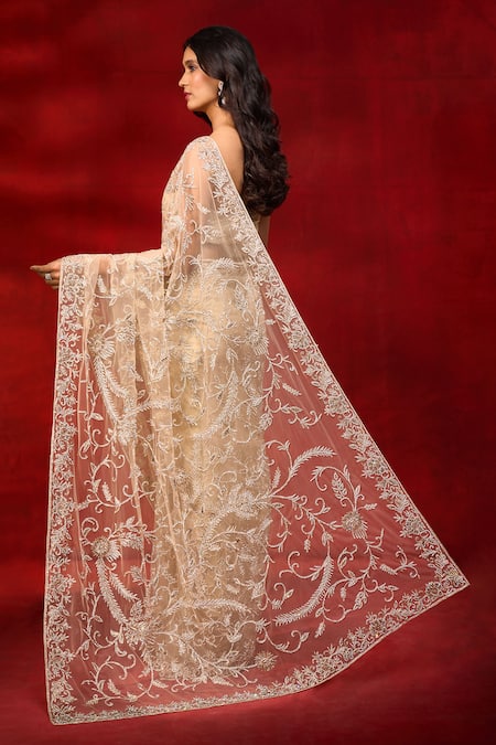 Azeera Embroidered Saree With Unstitched Blouse Piece 