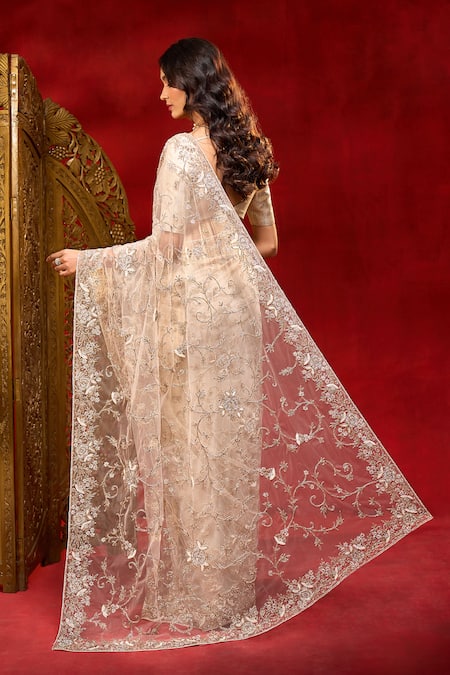 Azeera Hand Work Saree With Unstitched Blouse Piece 