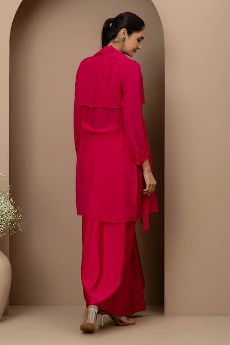 Monika Mathuria Datta Embroidered Halter Blouse & Dhoti Skirt Set 