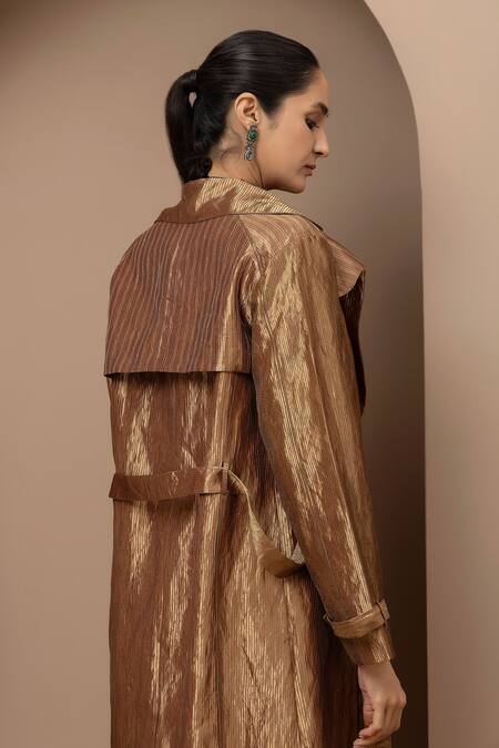 Buy_Monika Mathuria Datta_Pink Chanderi, Lycra, Tissue Embroidery Bandeau Aari Corset And Dhoti Skirt Set _Online_at_Aza_Fashions