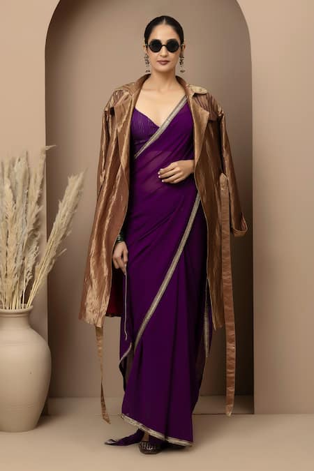 Monika Mathuria Datta Georgette Dupka Saree & Tailored Blouse 