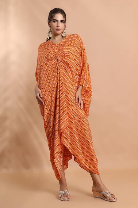 Shreya J Label Ladder Print Kaftan 