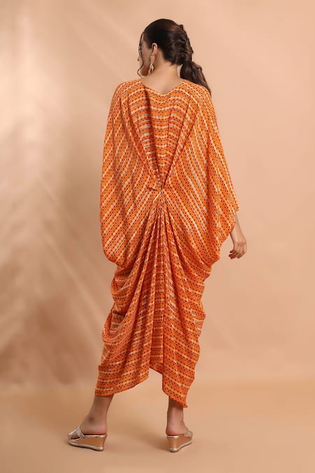 Shreya J Label Ladder Print Kaftan 