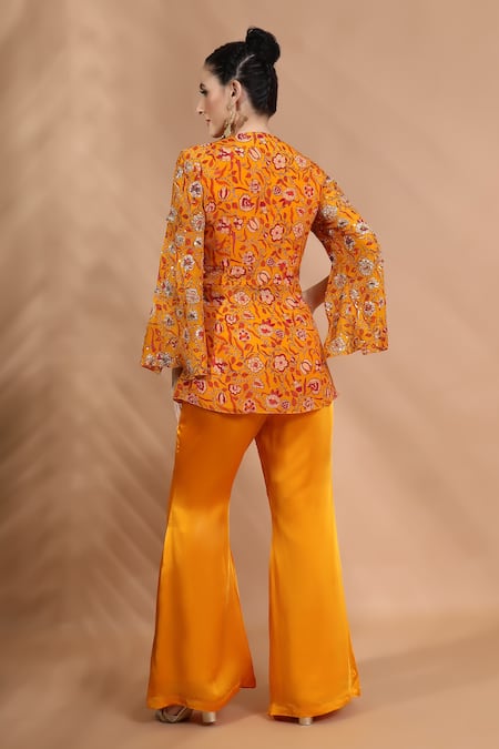 Shreya J Label Floral Hand Embellished Kurta Set 